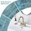 Gulches Brushed Gold Bathroom Faucet, 2-Handle, 360° Rotating Spout, 4-Inch Centerset with Pop-Up Drain & Supply Hoses - 3 of 4