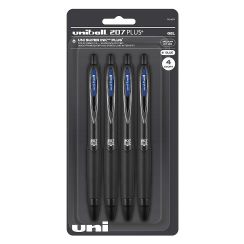 uni-ball uniball 207 Plus+ Retractable Gel Pens Medium Point 0.7mm Blue Ink 4/Pack (70457) - image 1 of 4