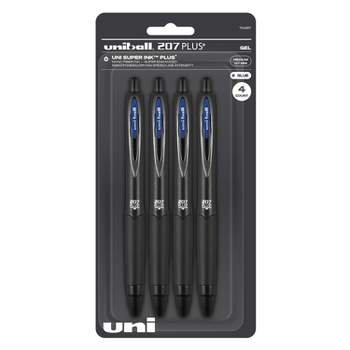 uni-ball uniball 207 Plus+ Retractable Gel Pens Medium Point 0.7mm Blue Ink 4/Pack (70457)