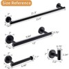 4-Pieces Matte Black Bathroom Accessories Set, Stainless Steel Bathroom Hardware Set, Bath Towel Bar Set, Towel Racks for Bathroom Wall Mounted. - 2 of 4