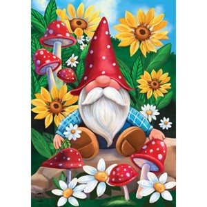 Gnome And Garden Summer House Flag Humor Floral 28" x 40" Briarwood Lane - 1 of 4