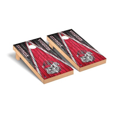 NCAA Georgia Bulldogs Premium Cornhole Board Triangle Weathered Version