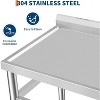 Freestanding Stainless Steel Utility Sink with Workbench, Commercial Prep Sink Station with Hot & Cold Faucet - 3 of 4