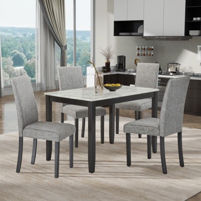 VYNXARIA  Dining Set with Faux Marble Tabletop,Faux Marble dining table