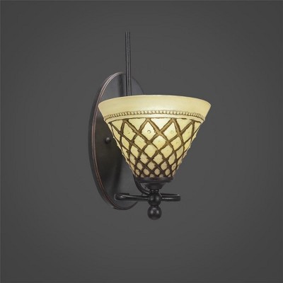 Toltec Lighting Capri 1 - Light Sconce in  Dark Granite with 7" Chocolate Icing Shade
