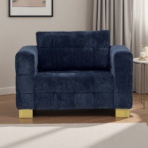 1-Seater Plush Cloth Sofa Chair with High Legs & Easy Cleaning - 1 of 4