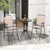 Tangkula 3PCS Bistro Set Folding Chairs Round Bar Table w/ 1.6" Umbrella Hole Yard Patio - 4 of 4