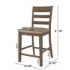 SKRAN Farmhouse Style Upholstered Counter Stools - Set of 2 Rustic Elegance for Kitchen and Bar Areas, Brown - 3 of 4
