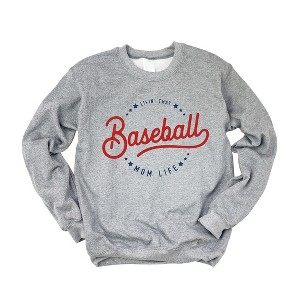 Simply Sage Market Women's Graphic Sweatshirt Livin' That Baseball Mom Life - 1 of 3