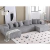 131'' Modular Sectional Couch, U-Shaped Sofa, Chaise Lounge, Striped Fabric, Upholstered 4 Seater Couch, Free Combination Sofa-Cuddlewood - 2 of 4