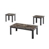 3-Pc Traditional Rectangular Coffee Table and Square End Tables Set with Faux Marble Tops, Elegant Accent for Living Room or Lounge - 2 of 4