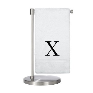 BC BARE COTTON Monogrammed Bath Towel, Personalized Gift, Set of 2 - White - Black Block - 1 of 4