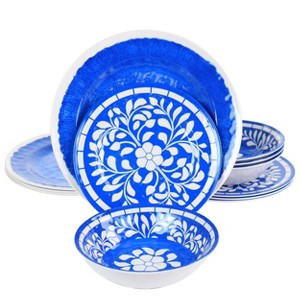 Elama 12 Piece Melamine Dinnerware Set - 1 of 4