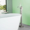 Cobbe Freestanding Floor Standing Bathtub Faucet Bathtub Fill with Swivel Spout and Handheld Shower Single Handle Shower Faucet Brushed Nickel - 2 of 4