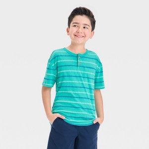 Boys' Short Sleeve Relaxed Fit Henley T-Shirt - Cat & Jack™ - 1 of 3
