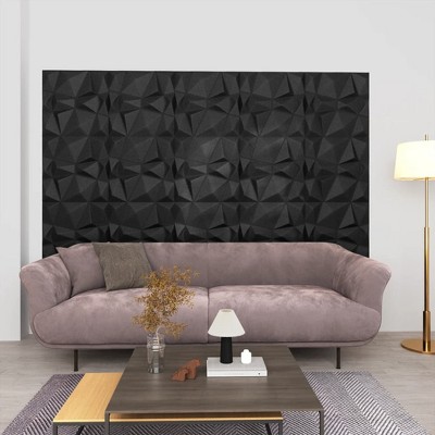 VidaXL 3D Wall Panels 48 pcs 19.7"x19.7" Diamond Black 129.2 ftÂ²