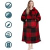 PAVILIA Faux Shearling Wearable Blanket Hoodie, Cozy Oversized Hooded Sweatshirt Adults, Warm Fleece Big Pocket - 4 of 4