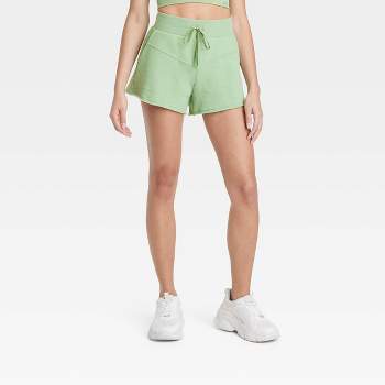 All in Motion Women's Mid Rise Running Shorts w/ Inner Panty 3 Jade Green  Small