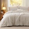 Bedsure | 3Pcs Beige Soft Warm Imitation Washed Cotton Bed Comforter Sets for All Seasons - 2 of 4