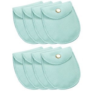 Unique Bargains Snap Button Velvet Jewelry Pouches with Pads 8 Pcs - 1 of 4