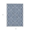 Navy Blue And Ivory Geometric Washable Indoor Outdoor Area Rug - 3 of 4
