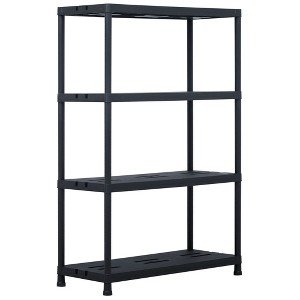 vidaXL Storage Shelf Rack Black 485 lb 35.4"x15.7"x54.3" Plastic - 1 of 4