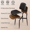 Gikpal Dining Chairs , Mid Century Modern Dining Room Kitchen Chairs, Upholstered PU Leather Vertical Stripe Chair with Walnut Bentwood and Metal Legs - 4 of 4