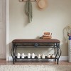 COMHOMA Metal Upholstered Shoe Rack Bench, End of Bed Bench, for Entryway, Bedroom, Metal Frame - 3 of 4