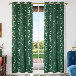 Deconovo Blackout Silver Tree Twigs Curtains 42 Width(2 Panel) - 1 of 4