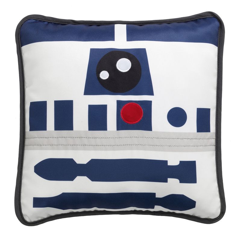Lambs & Ivy Star Wars Signature R2D2 White/Blue Decorative Throw Pillow, 1 of 6