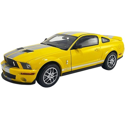 2007 Ford Shelby GT500 Yellow with Silver Stripes "Shelby Collectibles" Series 1/18 Diecast Model Car by ACME