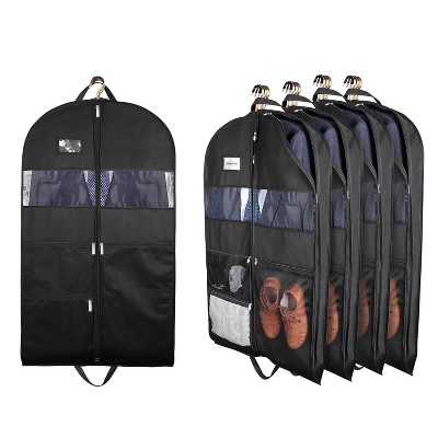 NewHome "5-Pack Breathable Garment Bags with Handles, Washable Clothes Protector for Suits, Coats, Dresses, and Jackets" Black