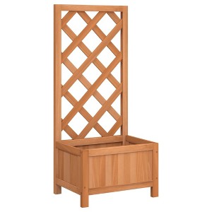 vidaXL Trellis Planter - Brown 15.7 x 11.8 x 35.4 in - 1 of 4