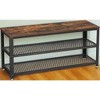 3-Tier Shoe Rack, Shelf Storage Bench with Metal Mesh Shelves and Seat, Free Standing Shoe Organizer for Entryway, 11.8 x 39.4 x 17.7 Inches - 2 of 4