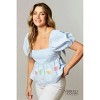 Women's Cheers To You Peplum Top - Peach Love - 4 of 4