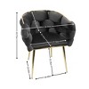 Couch Accent Chair Modern Comfy Velvet Upholstered Barrel Chairs Metal Chair Foot Soft Lining Single Vanity Sofa Armchair for Living Room Office - 3 of 4