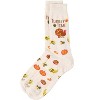 Memoi Men's "Turkey Time" Thanksgiving Holiday Novelty Crew Sock Ivory Heather 10-13 - 3 of 4