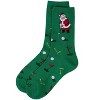 Memoi Women's Golfing Santa Holiday Crew Socks Green 9-11 - 3 of 3