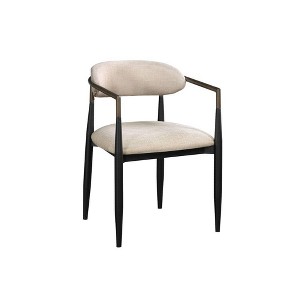 Acme Furniture Jaramillo Dining Chair Beige Fabric/Black Finish - 1 of 4