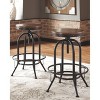 Signature Design by Ashley Set of 2 Valebeck Tall Swivel Barstools Bark : 30" Fixed Height, Round, Two-Tone Finish - 2 of 4
