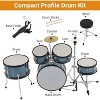 5 Piece Drum Sets Junior Drum Kit with Dual Tom-Toms, Floor Tom,Bass Drum, Hi-Hat, Cymbal, Pedal, Drumsticks and Seat, for Music Learning & Practice - 4 of 4