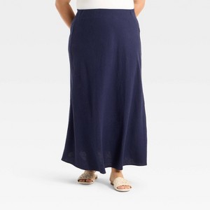 Women's Linen Blend Maxi Skirt - A New Day™ - 1 of 3