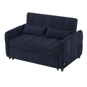 NicBex 52.8 Inch Tufted Loveseat Sofa Pull-out Sofa Bed with Adjustable Backrest,3 USB Ports and 2 Pillows for Living Room,Apartment - 1 of 4