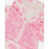 Deux par Deux Girl Printed Terry Romper with Hood Vibrant Pink and White - 3 of 3