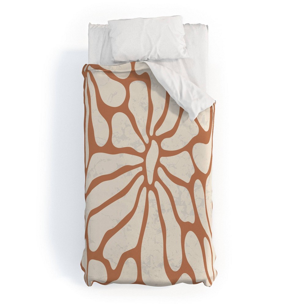 Photos - Bed Linen Deny Designs 3pc King DorisciciArt Mid-Century Modern Floral D Duvet Cover