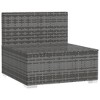 vidaXL 3 Seat Patio Sofa with Cushions Gray Poly Rattan - 4 of 4