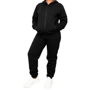 Blu Rock Women's Loose Fit  Full-Zip Hoodie and Jogger Sweatpants Matching, 2-Piece Set - 1 of 3