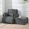CLIHOME Oversized Chair With Storage Ottoman, Wide Accent Armchair Chair, Upholstered Mid-Century Reading Chair, Deep Seat Sofa Couch - 2 of 4