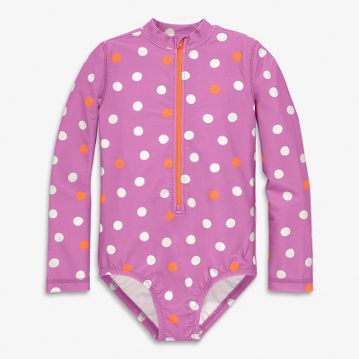Primary Kids Long Sleeve One-Piece Rash Guard in Confetti Dots