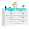 USIKEY White Dresser for Bedroom, 6 Drawer Dresser with Charging Station & LED Lights, Dressers & Chests of Drawers, Dresser TV Stand for Bedroom - 2 of 4